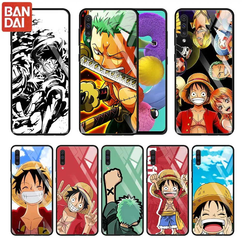 

Anime One Piece Luffy Zoro Glass Case For Samsung Galaxy A51 A52 A71 M51 A50 A91 A31 A12s A70 M31 M30s Tempered Phone Cover