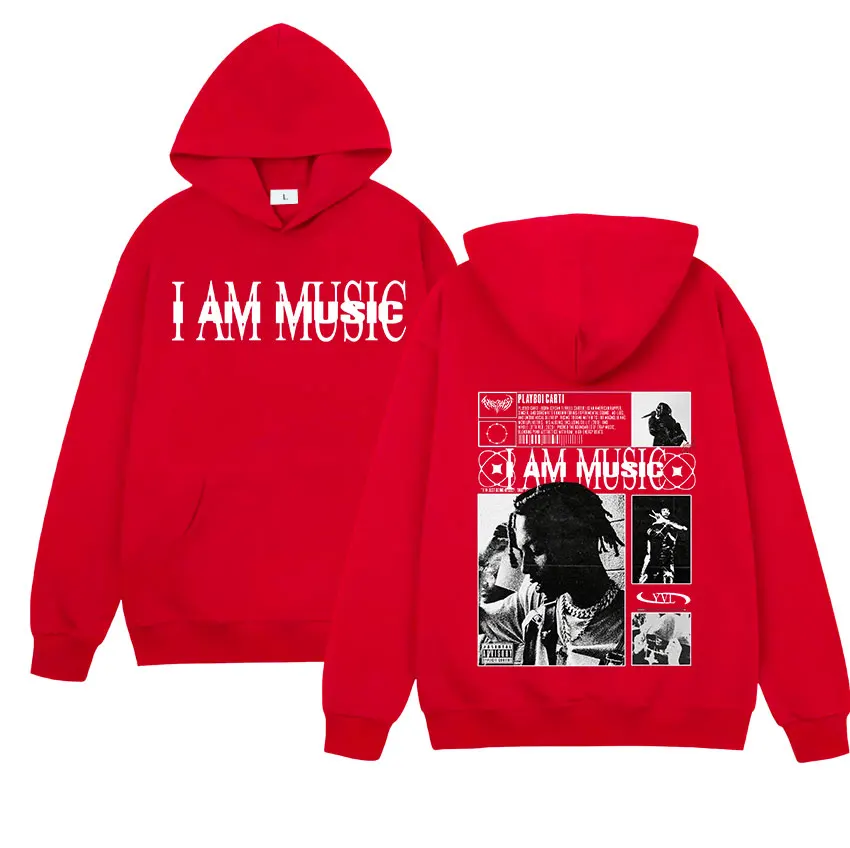 Фото Playboi Carti I Am Music Album 2025 Толстовка с графикой Мужская мода Пуловер в стиле хип-хоп Толстовка Y2K Унисекс Винтаж Негабаритные толстовки №4
