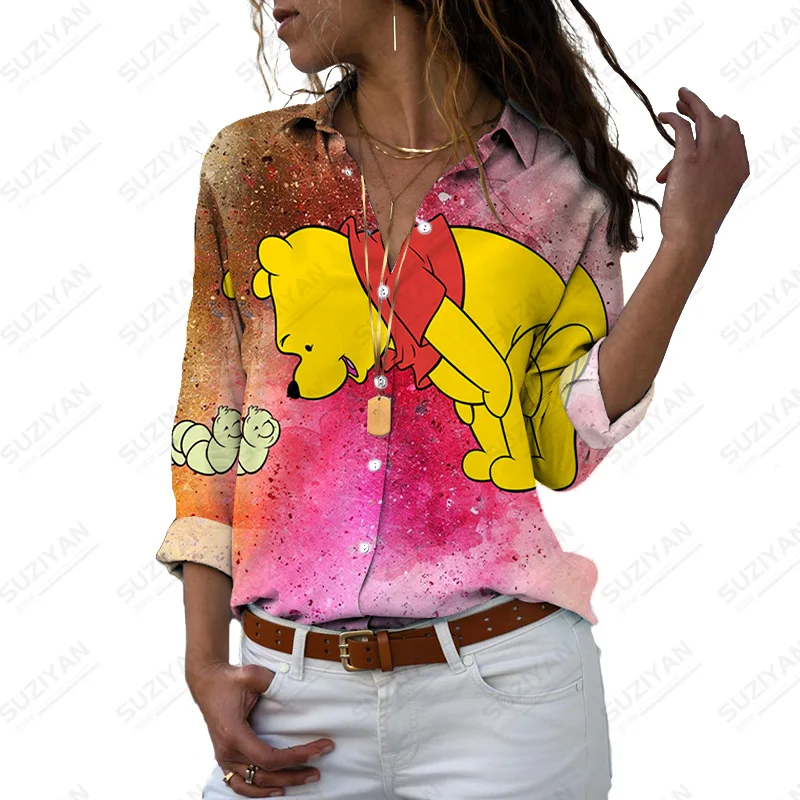 

Женская рубашка с принтом, Повседневная Блузка на пуговицах с длинным рукавом и воротником, новинка 2022, модная женская блузка с длинным рука...