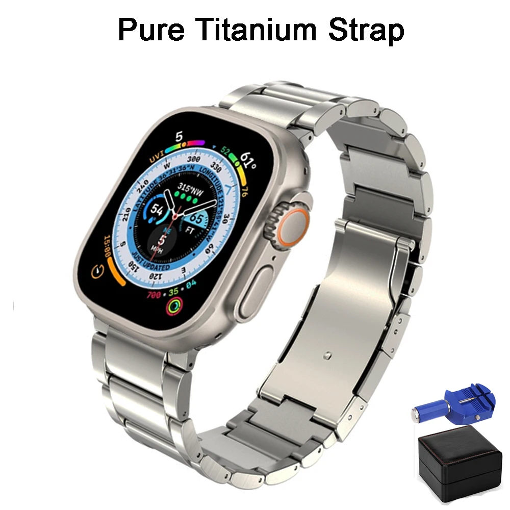 Titanium Strap for Apple Watch Ultra 49mm Band 44mm 42mm 40mm 45mm 69g Titanium Bracelet Watchband for iWatch 8 7 6 SE 5 4 3 2