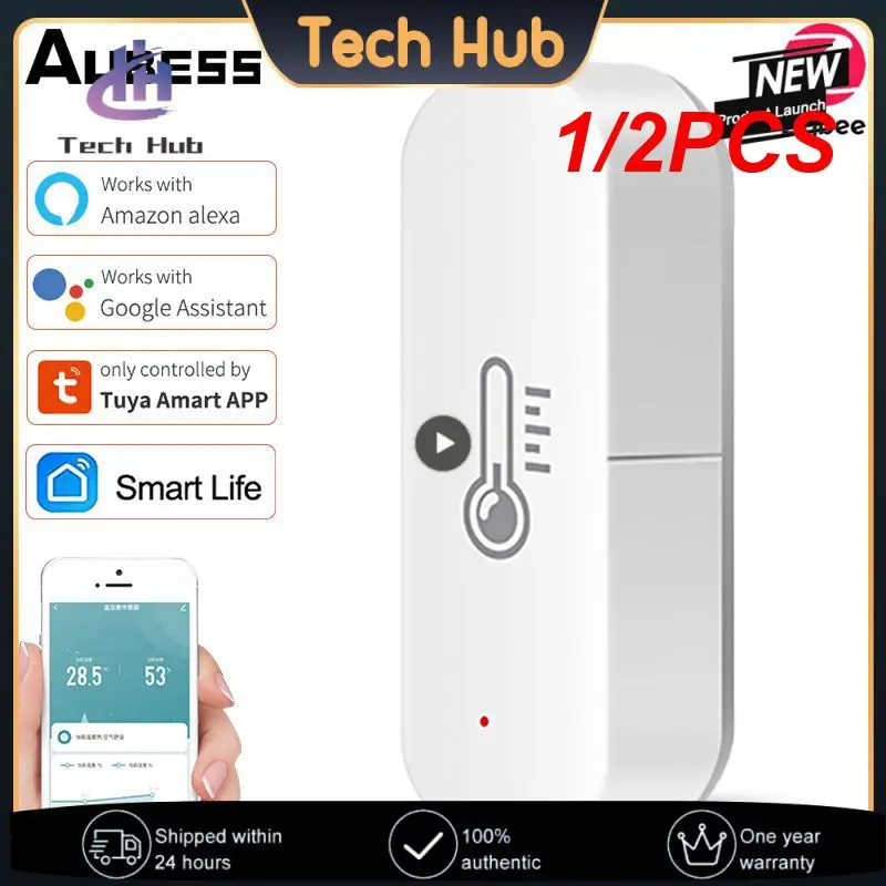 

Датчик влажности и температуры Tuya Wi-Fi, 1/2 шт.