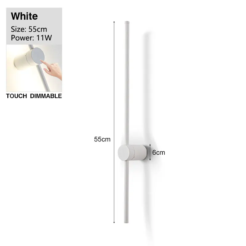 

Крытый корпус лампы с сенсорным выключателем, светодиодные настенные светильники с регулируемой яркостью для коридора, лестницы, медные, черные светодиодные настенные светильники, настенное бра для спальни