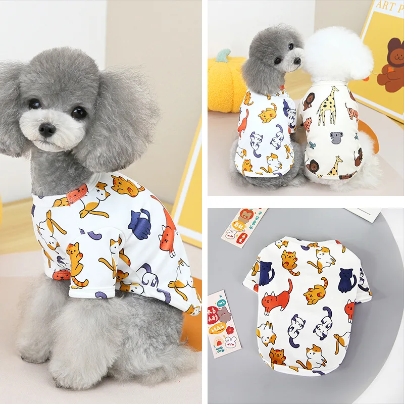

Pet Breathable T-shirt Summer Thin Dog Clothes Poodle Dinosaur Bottoming Shirt Puppy Breathable Pullover Pet Summer