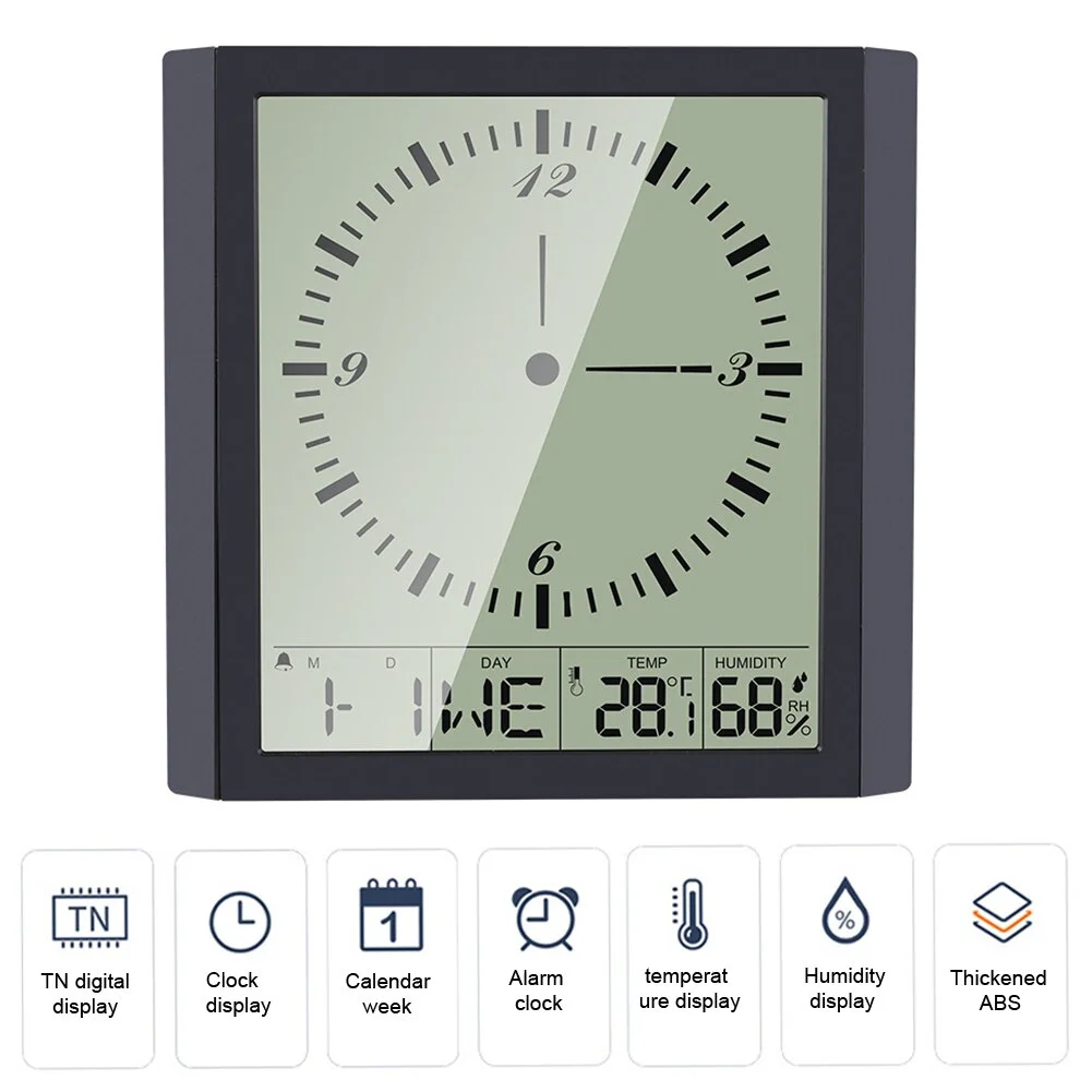 HD-будильник с большим циферблатом аналоговый цифровой отображение температуры