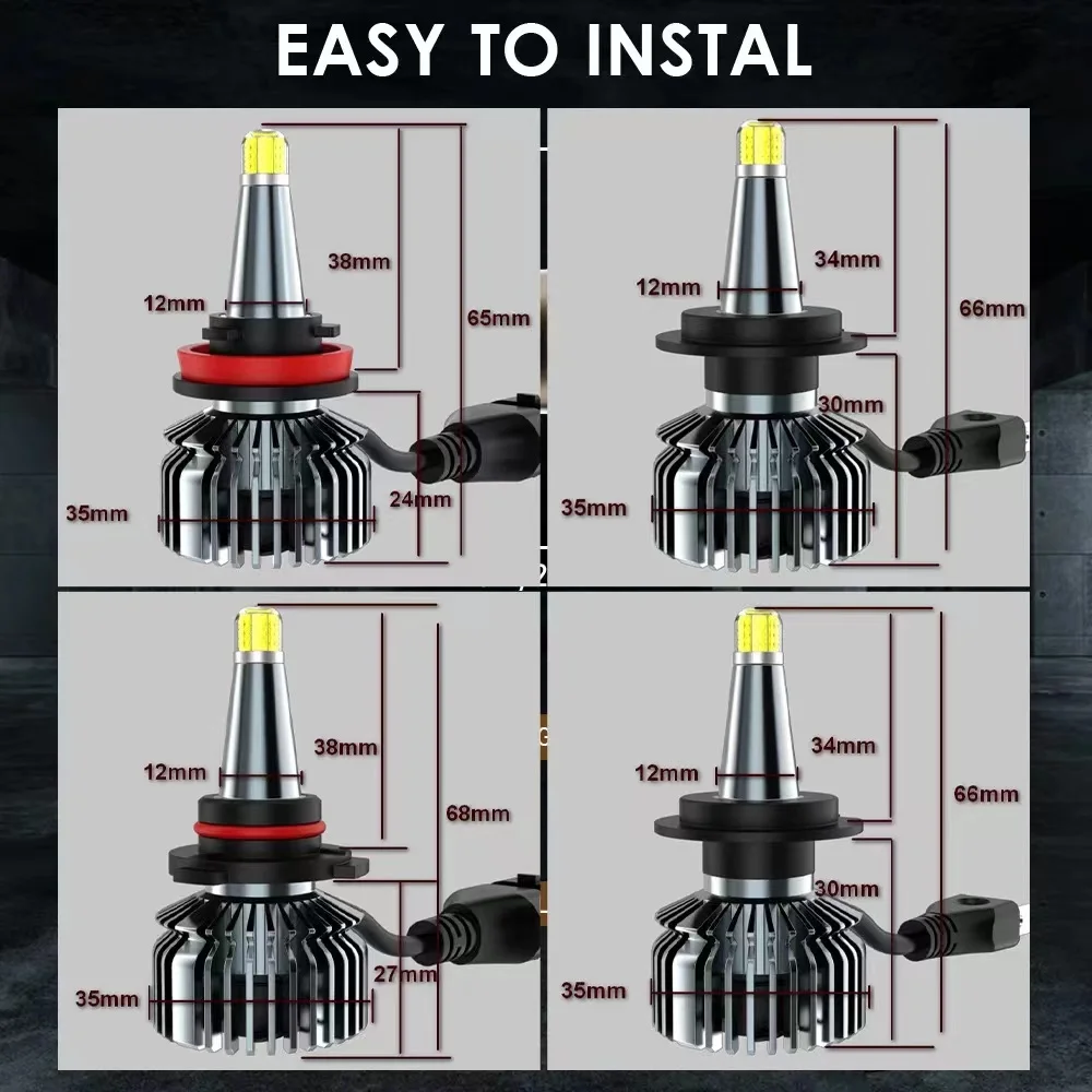 H7 LED Car Headlight Bulb H1  360º H11 H8 H3 9005 HB3 9006 HB4 9012 HIR2 D1S D2S 22000LM 6000K Auto Fog Light 12V Lamp images - 6