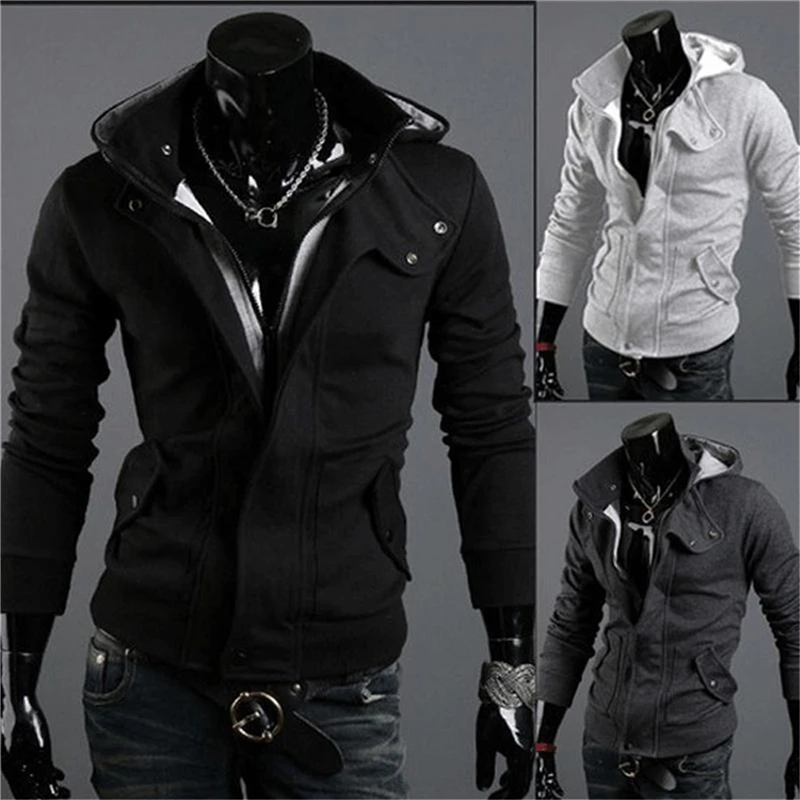 

2022 Zipper Cardigan Hoodies Men Fashion Hooded Sweatshirts Spring Spring Sportswear Long Sleeve Slim Tracksuit Jacket