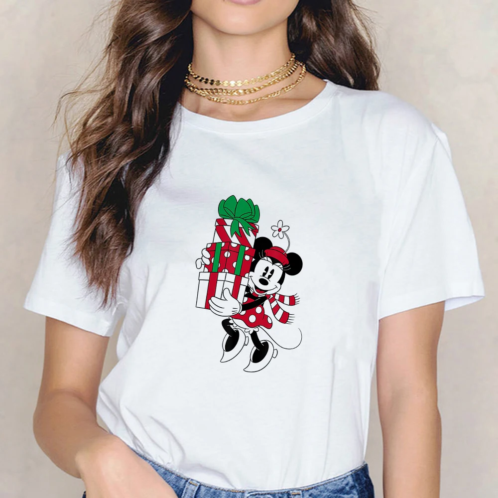 

Women Exquisite Christmas Bah Clothes 2021 Arrivals Happy New Year Hot Selling Fashion Short Sleeve Disney Donald Duck T Shirt