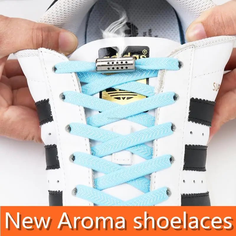 

New Aroma No Tie Shoelaces Elastic Laces Sneakers Flat Shoe Laces without Ties Kids Adult Quick Shoelace Rubber Bands for Shoes