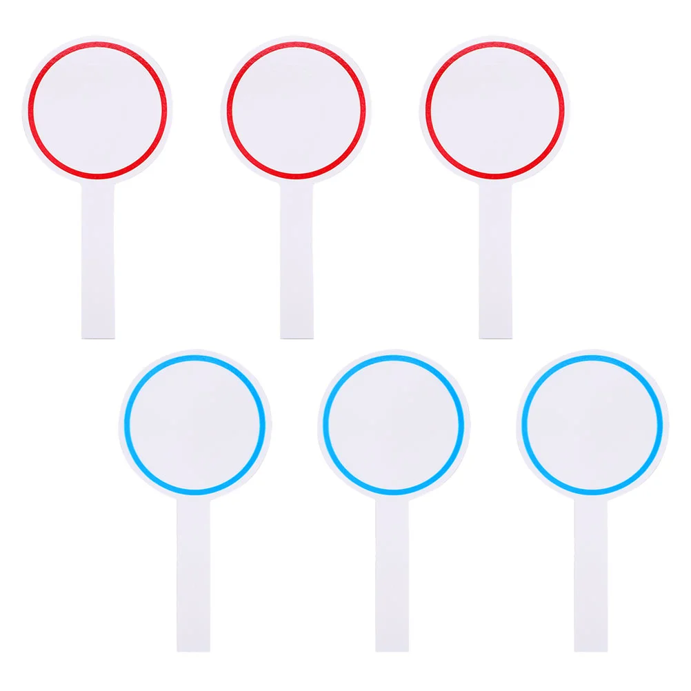 6 шт. табло для сухого стирания весло голосования мини-ручные белые доски