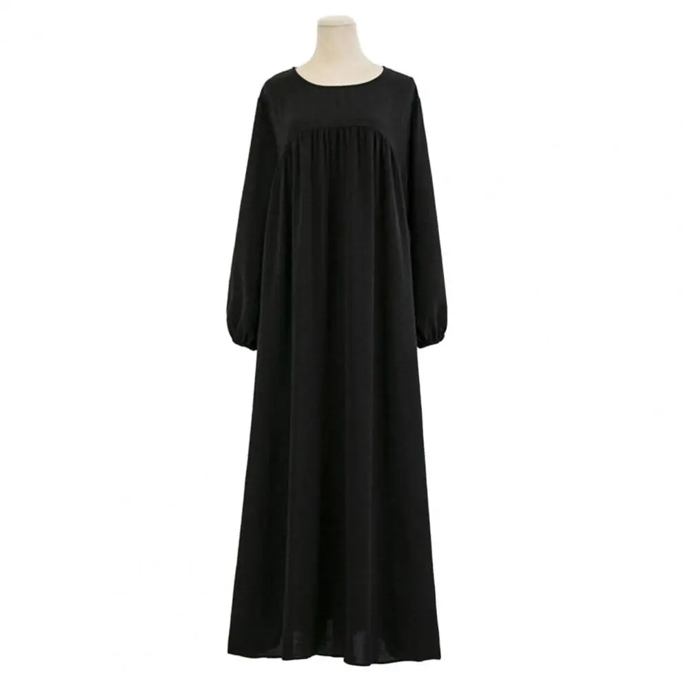 

Осеннее платье-макси, женское модное свободное платье, повседневное однотонное женское элегантное платье из полиэстера, модель 2023 года