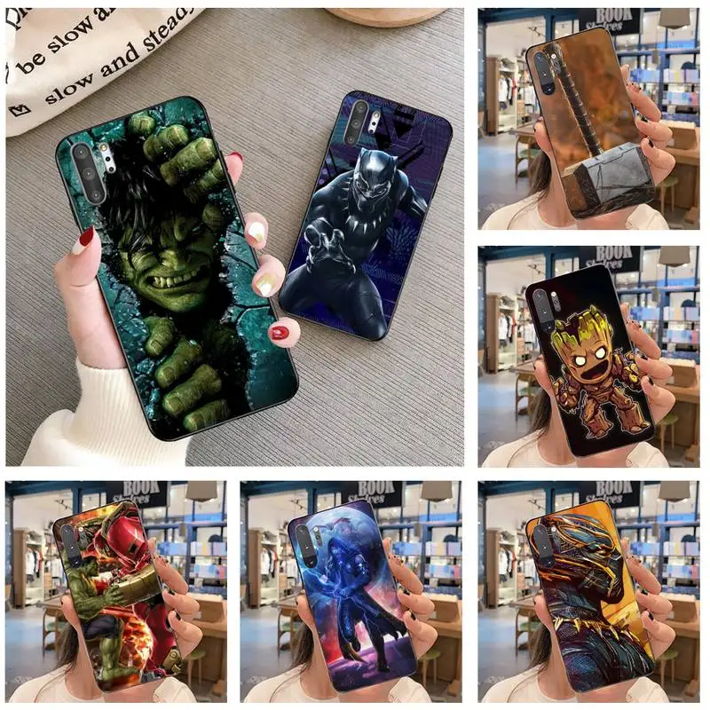 

Black Panther Hulk Groot Thor Phone Case For Samsung Galaxy Note20 ultra 7 8 9 10 Plus lite Samsung M21 M31S M30S M51