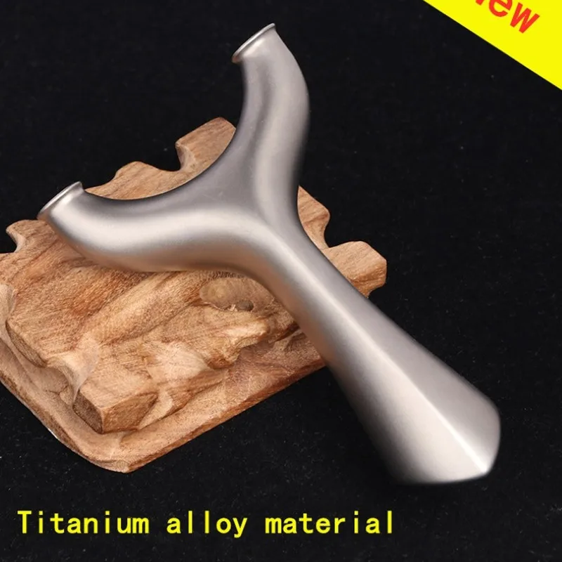 

New All titanium alloy Flat Leather Catapult Free Binding Fast Compression Slingshot For Outdoor Competitive Hunting
