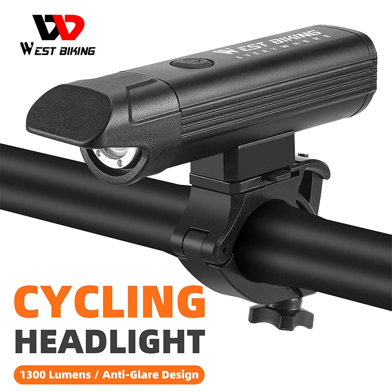 

WEST BIKING Bicycle Light Anti-glare Rechargeable Waterproof LED Cycling Front Light Portable Ultralight Flashlight Bike Lamp