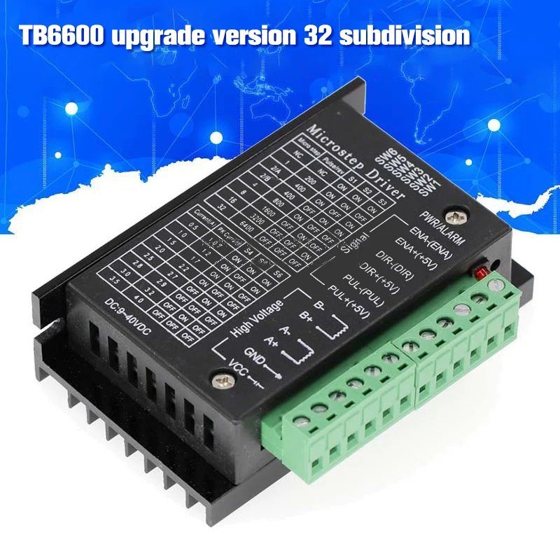 

TB6600 42/57/86 Stepper Motor Driver Upgrade 42V DC 4.0A Stepping Controller for 3D Printer CNC Router Controller