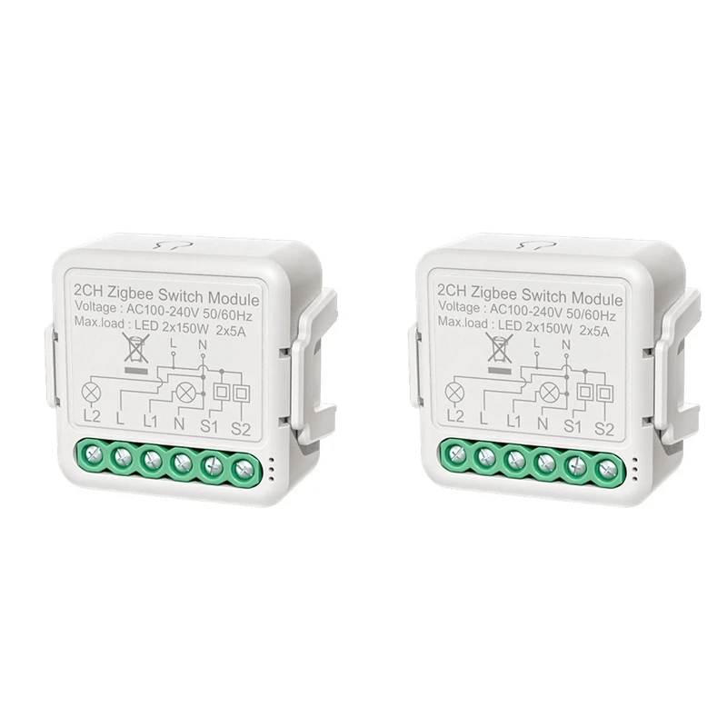 

Модуль регулировки яркости 2X Tuya Zigbee, модуль выключателя светильник с дистанционным управлением через приложение, интеллектуальное Голосов...