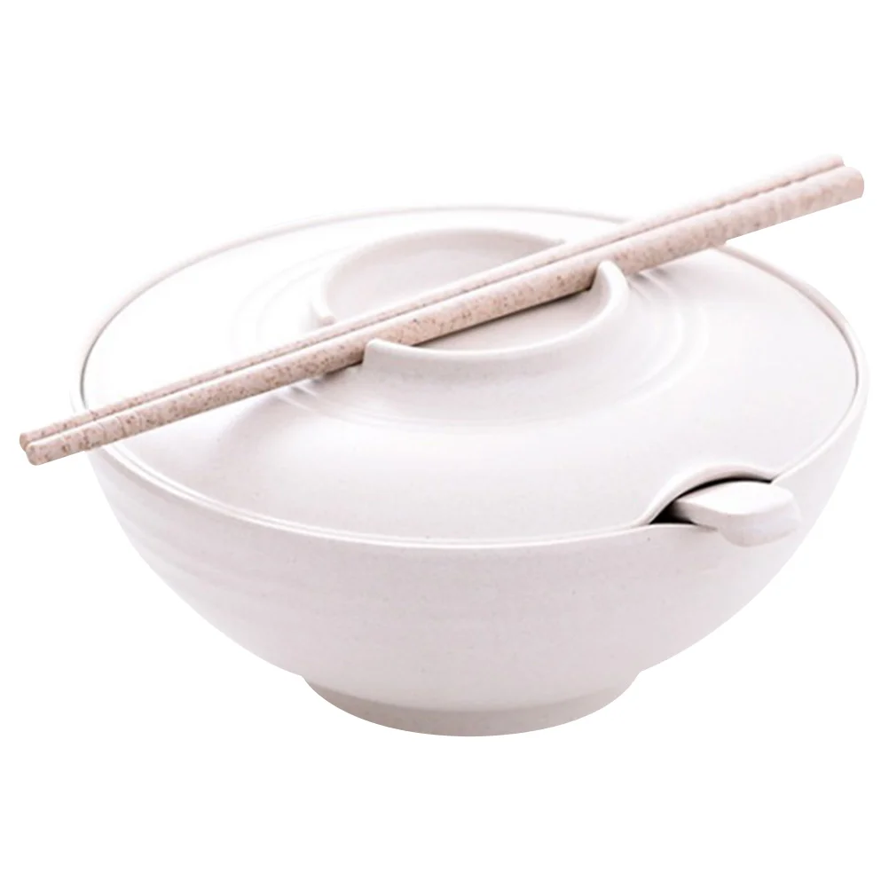 

Instant Noodle Bowl Salad Lid Soup Rice Ramen Bowls Bamboo Choptick Spoon Japanese Style Chopsticks
