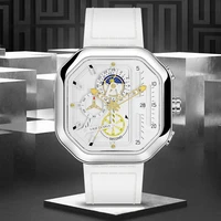 lige mens watch square sports quartz wristwatch 30m waterproof stopwatch hollow out watch for men date clock belt military watch