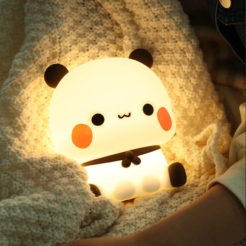 

Bubu Dudu Panda Bear Led Night Light Lamp Cute Animal Cartoon Dolls for Baby Kids Room Bedside Bedroom Living Room Decorative