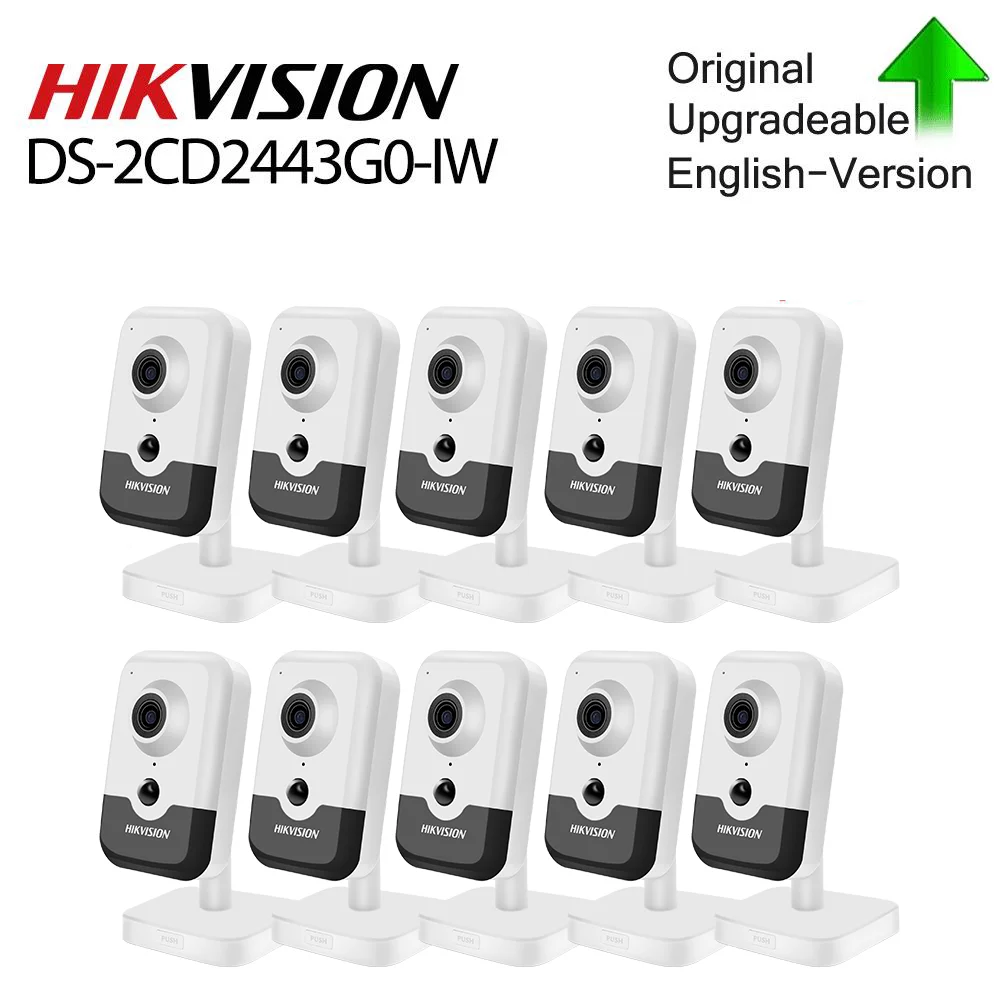 

Предварительная продажа, Hikvision DS-2CD2443G0-IW, мини-камера наблюдения, Wifi, Smart CCTV, 4 МП, ИК Фиксированная беспроводная IP-камера, звуковая сигнализаци...