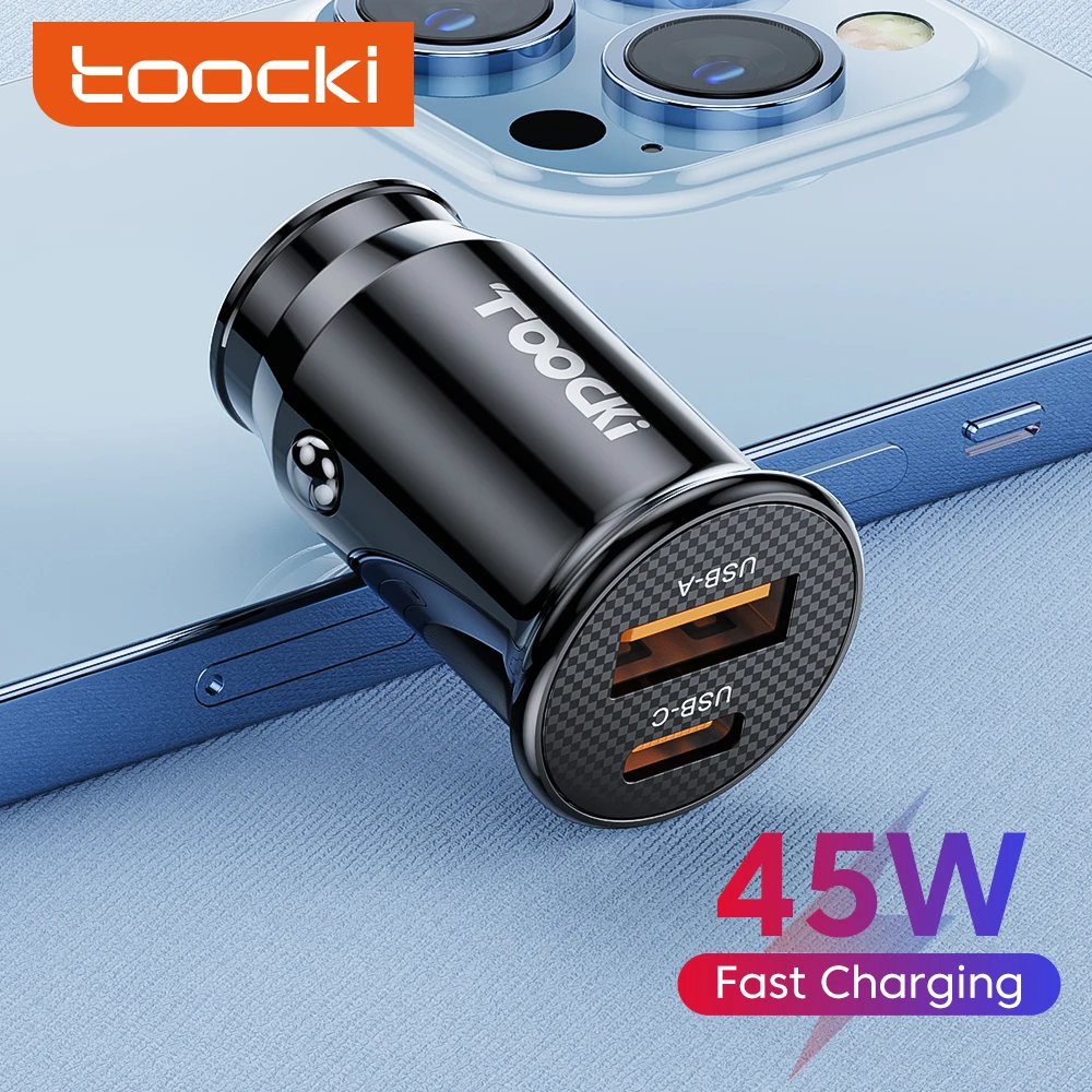 

Toocki 45W Car Charger USB Type C PD Quick Charge 3.0 5A Car Phone Charger Fast Charging For iPhone Xiaomi Mobile Charger in Car