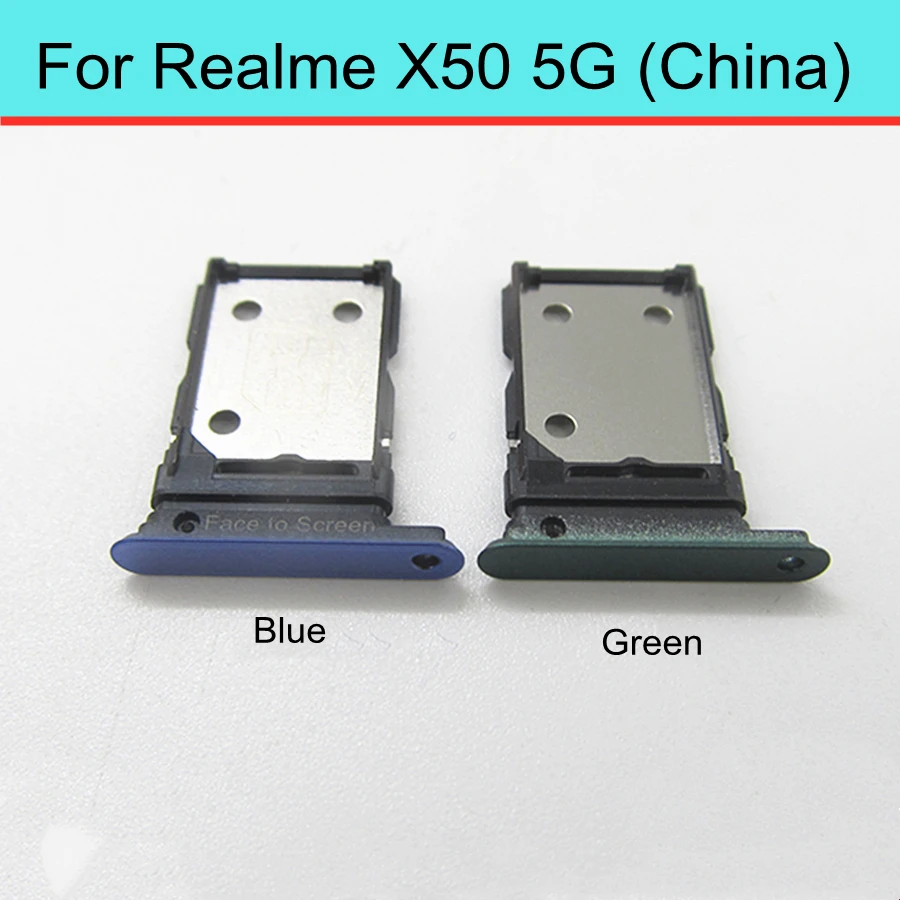 

1pcs Sim Card Tray Holder For Realme X50 5G China RMX2051 RMX2025 Sim Micro Reader Card Slot Adapters Card Socket Repair Parts