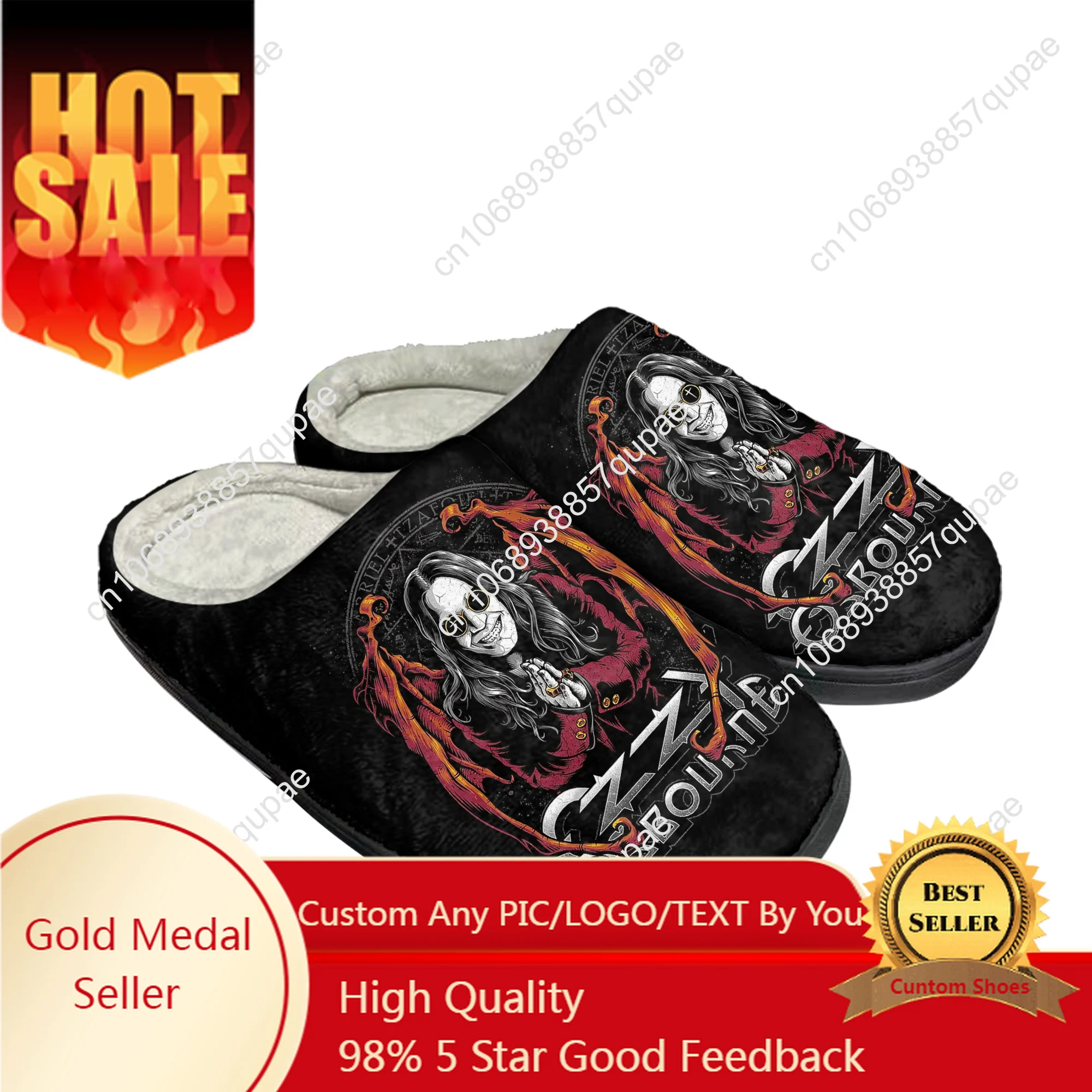 

Ozzy Rock Singer Osbourne Home Cotton Custom Slippers Mens Womens Sandals Plush Casual Keep Warm Shoes Couple Thermal Slipper