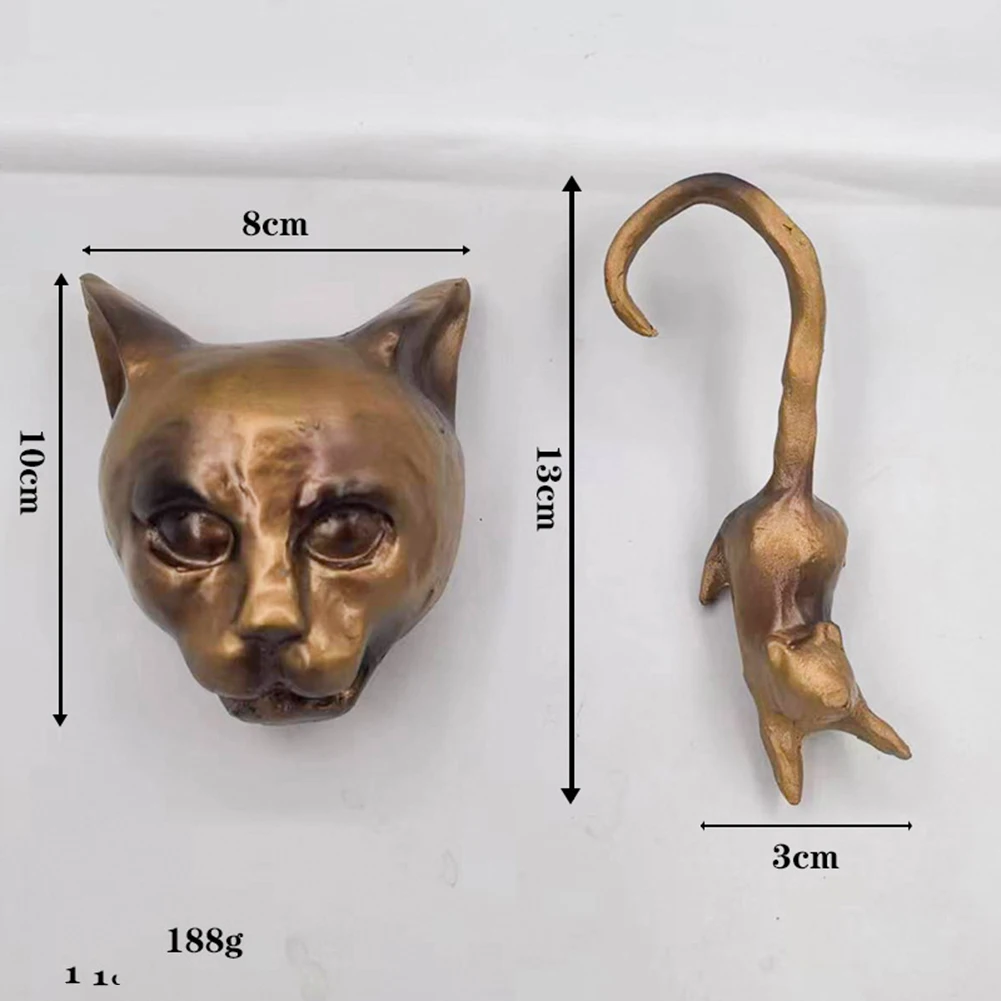 Для дома настенный кошачий дверной молоток бронзовая фигурка из смолы декор для