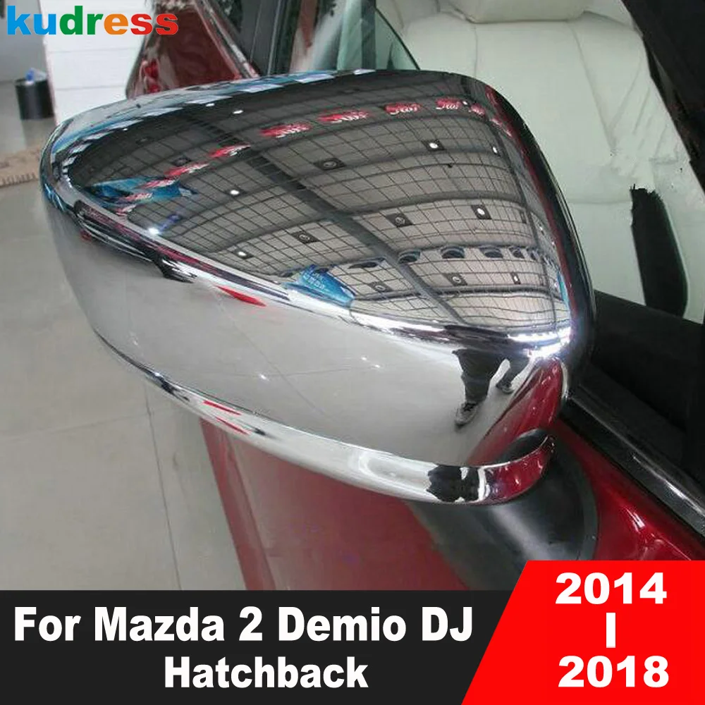 

Хромированная накладка на зеркало заднего вида для Mazda 2 Demio DJ Hatchback 2014 2015 2016 2017 2018 ABS, автомобильные аксессуары
