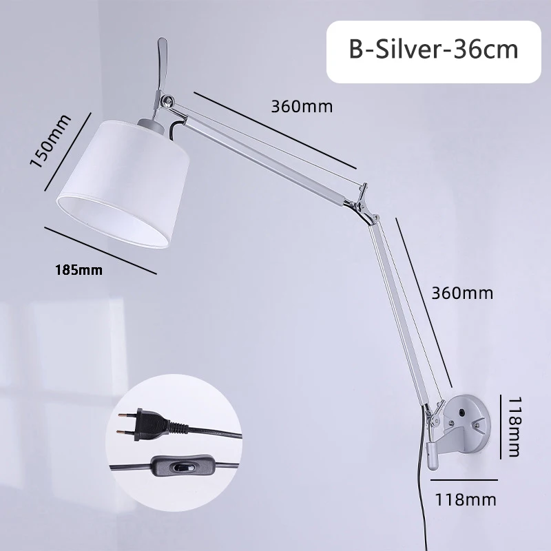

Настенные светильники XIUAN серебристые/черные складные E27