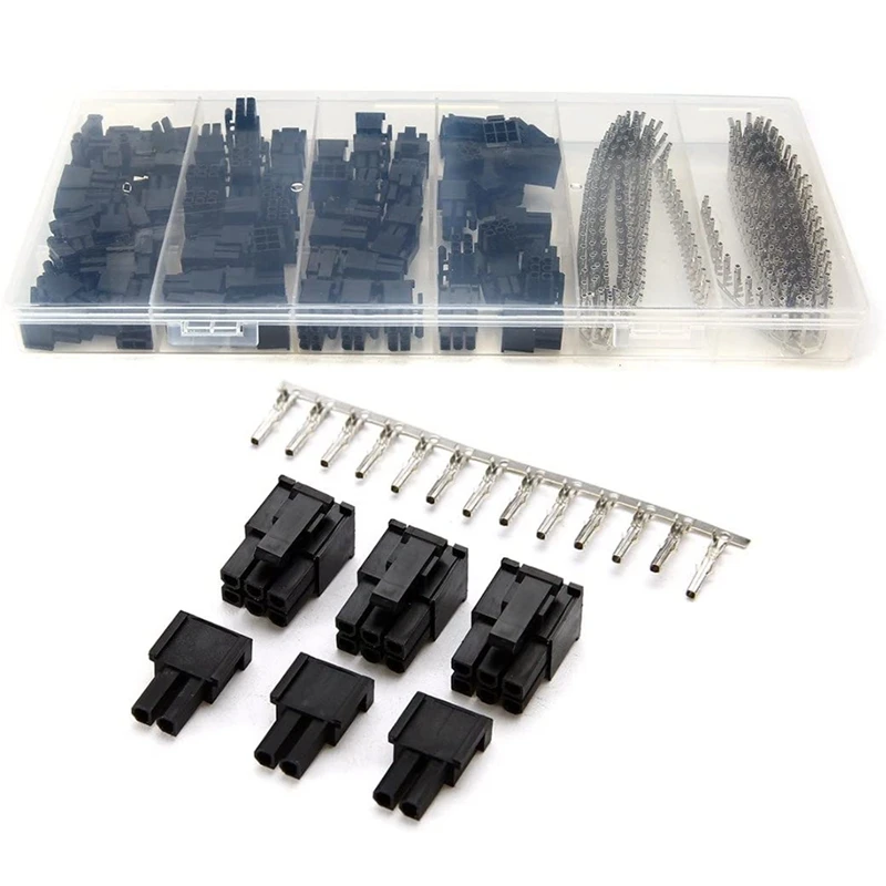 

LJL-400Pcs Crimp Female Terminals Pin Plug + 50Pcs 5557 8(6+2)P ATX EPS PCI-E Connectors With Plastic Box