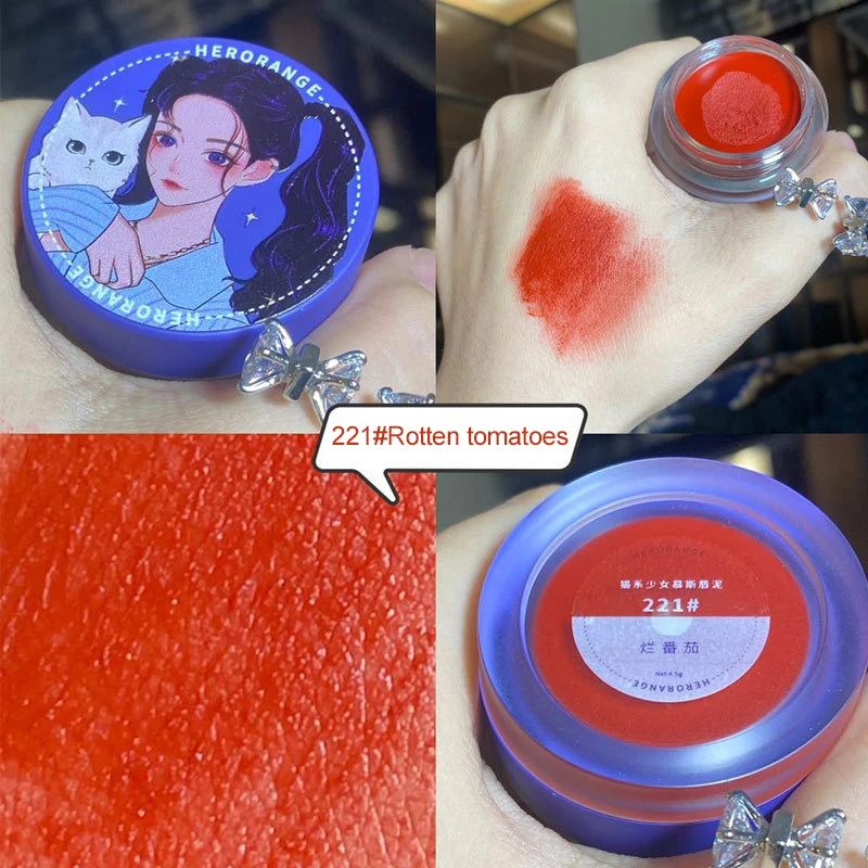 

Canned lipstick Matte Velvet Soft Lips Makeup intense color lip mud women Beauty Cosmetics TSLM1