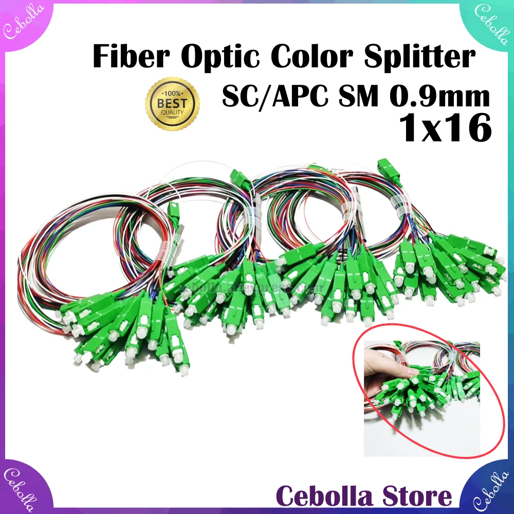 5/10/20/30 шт./лот 1X16 ПЛК волоконно-оптический сплиттер цвет/белый цвет фотоэлемент оптоволоконный сплиттер неравный 0,9 мм ПВХ G657A1 1 м FTTH