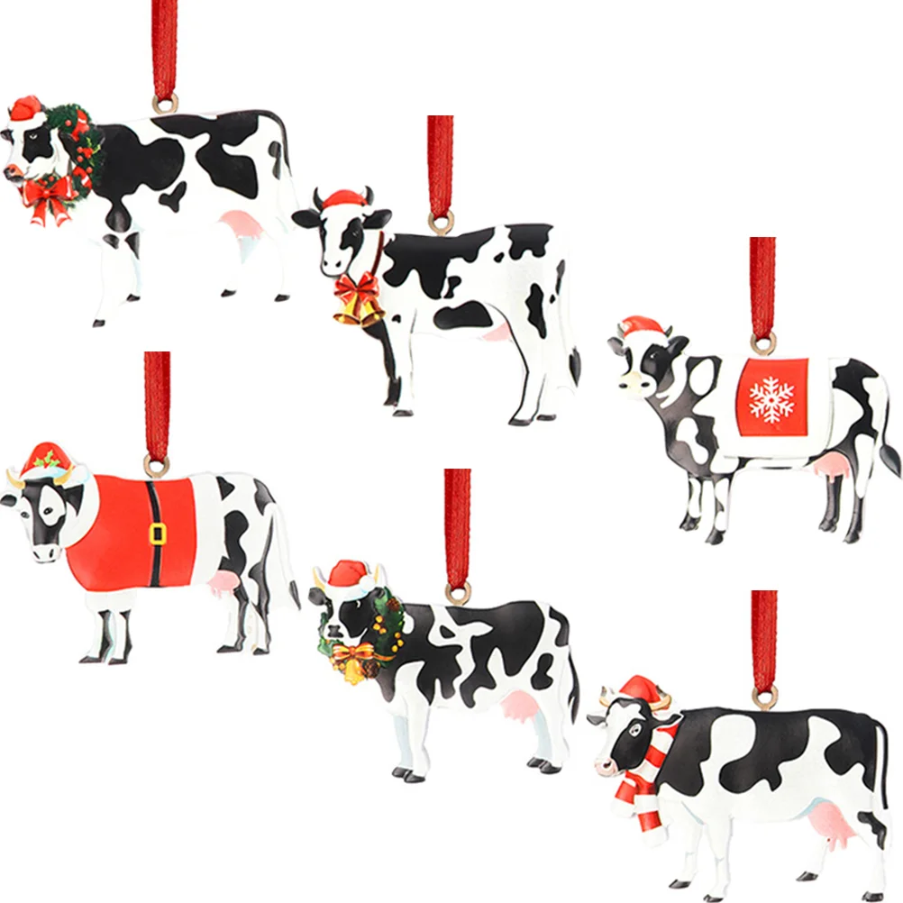 

Christmas Hanging Cow Xmas Ornaments Tree Holiday Pendants Decoration Ornament Gift Party Country Figurine Tags Favors Mini