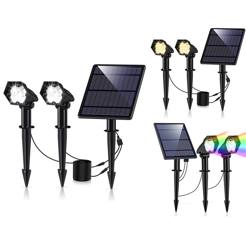 

Solar Pathway Lights Outdoor 10LED Solar Light Waterproof Solar Garden Lights Adjustable Solar Powered Spotlights