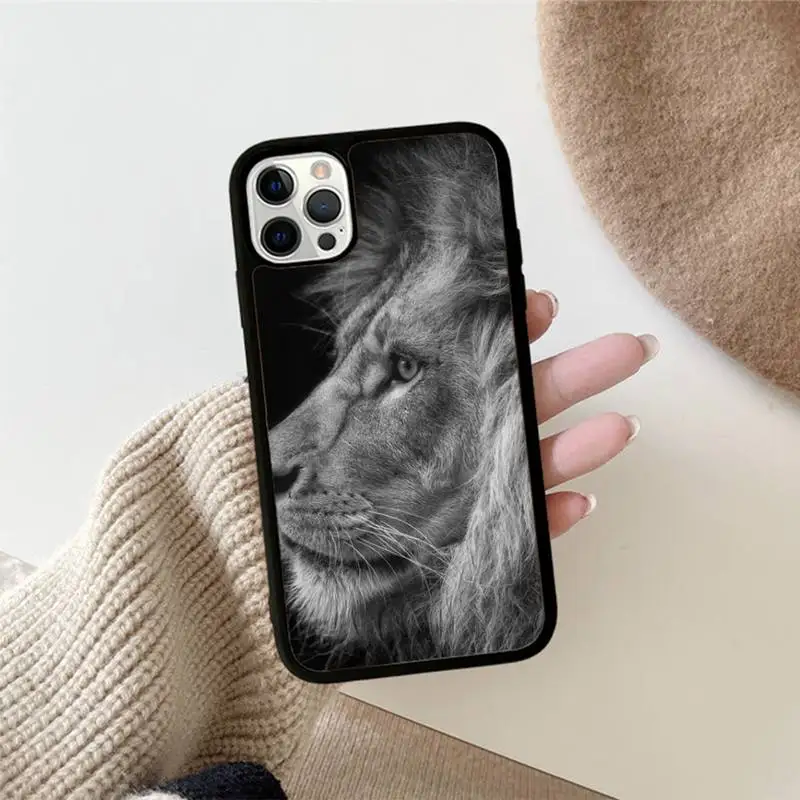 lions animal Phone Case Silicone PC+TPU Case For iPhone 14 11 12 13 Pro Max 8 7 6 Plus X XR Hard Fundas