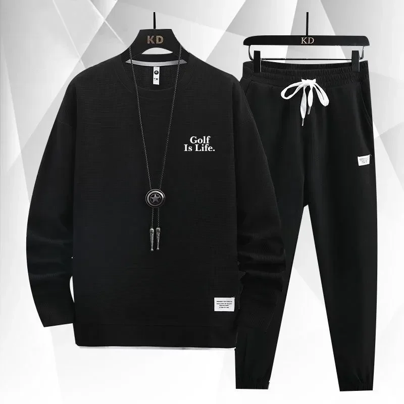 

Winter Golf Suit Solid Color Men's Two Piece Set New Golf Suit Men's Clothing Windproof Golf Suit Men's Set