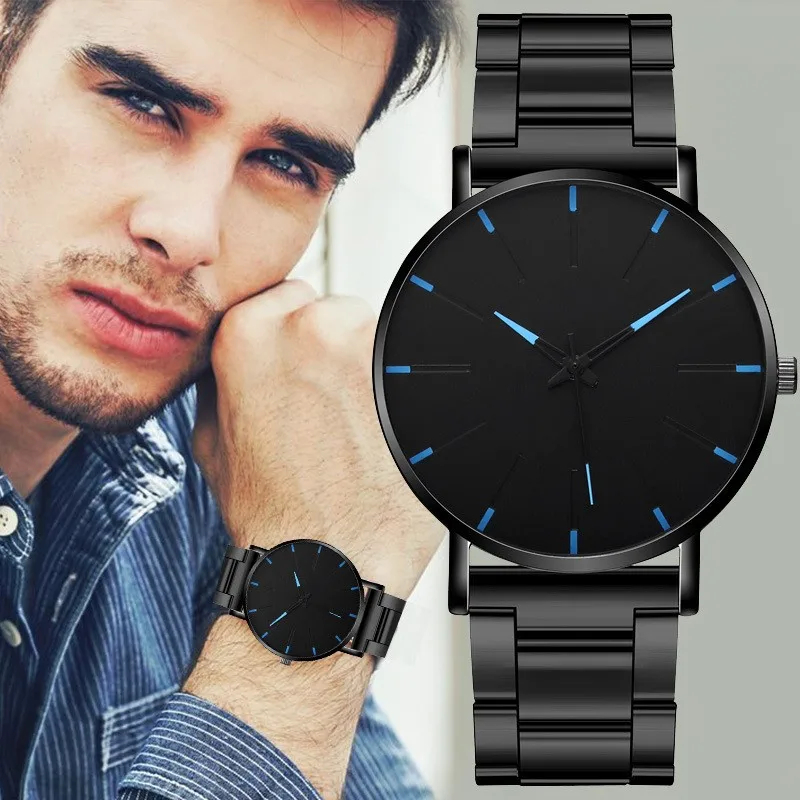 Fashionable And Casual Men's Steel Belt, Simple And Ultra-thin Quartz Watch, A Must-have High-end Watch For Men Luxe Orologio