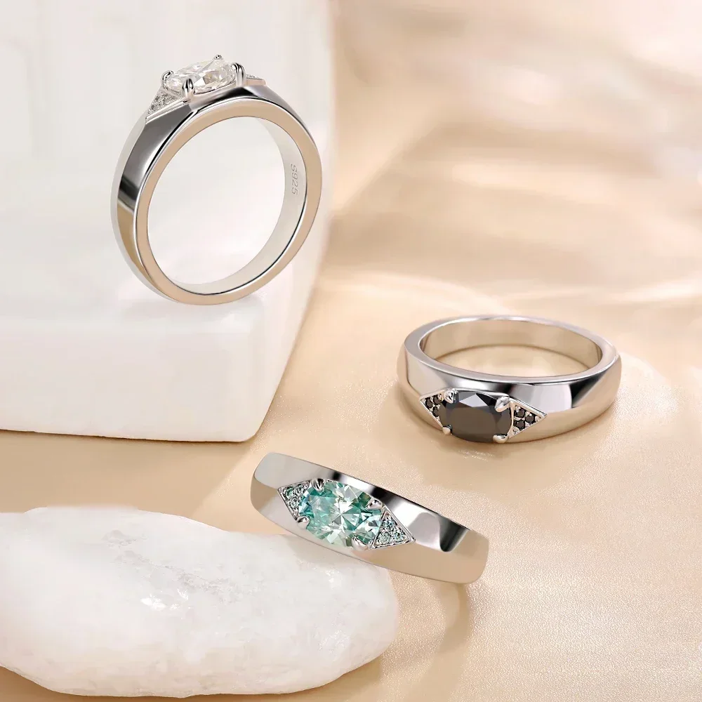 Обручальные кольца для мужчин и женщин овальная огранка 5 х7 мм серебро 925 пробы