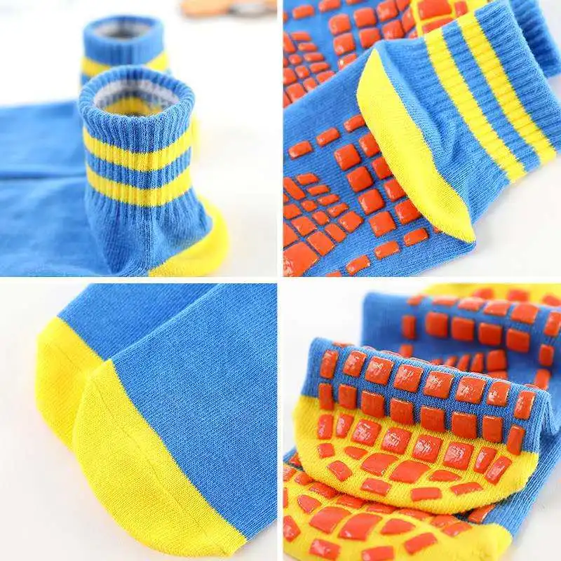Cotton Breathable Silicone Non-slip Socks Children Early Education Floor Socks Parent-child Socks Adult Kids Trampoline Socks