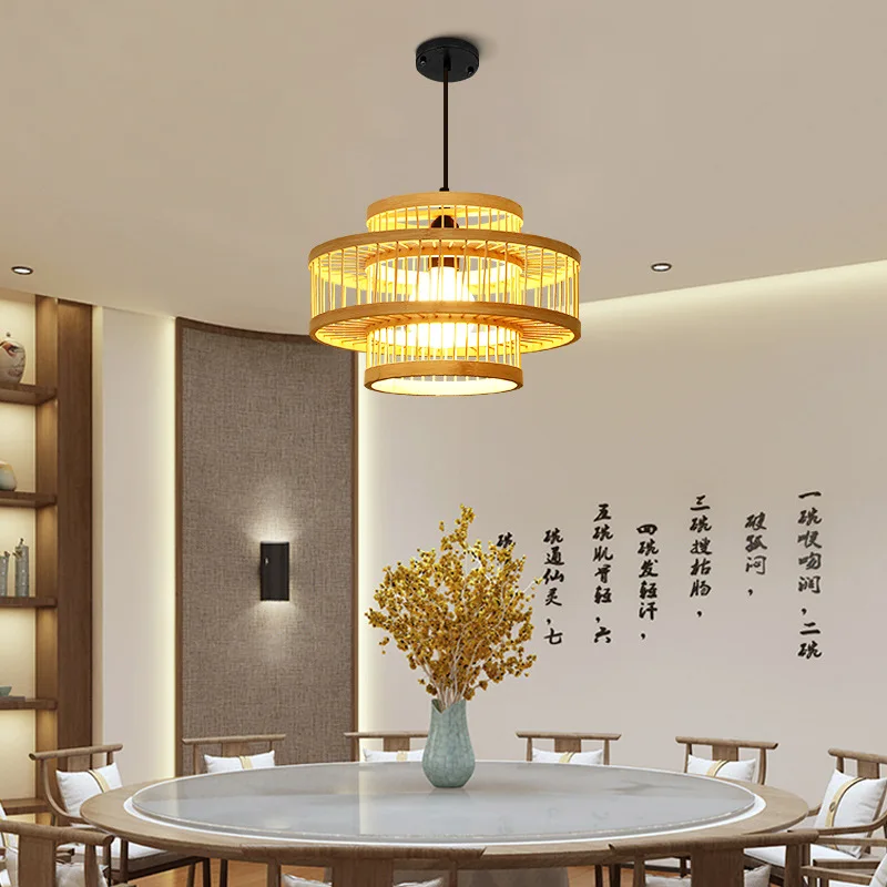 

Chinese Bamboo Art Lamp Restaurant Restaurant Hot Pot Restaurant Tea House Private Room Bamboo Chandelier Personality Homestay