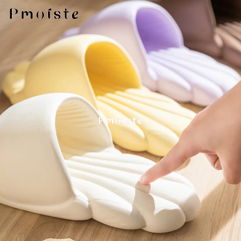 Women Scallop Slipper 2023 New Soft Cute House Shoes Lovely EVA Slippers for Home Summer Comfortable Non-slip Bathroom Slides
