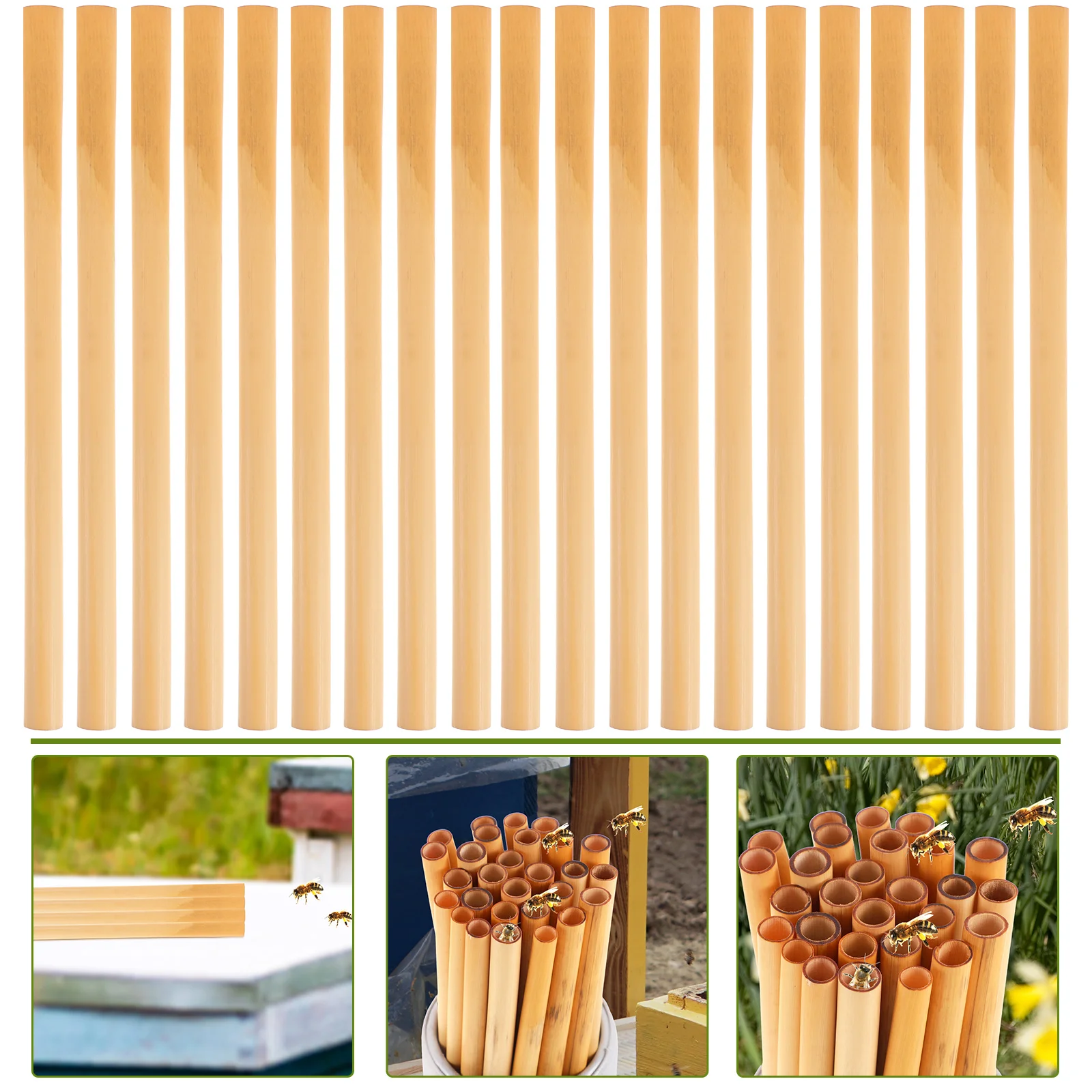 

50 Pcs Bee Tube Replacement Nesting Tubes Bees House Storage Coffee Straw Natural Reed Supplies DIY Refill Inserts Outdoor