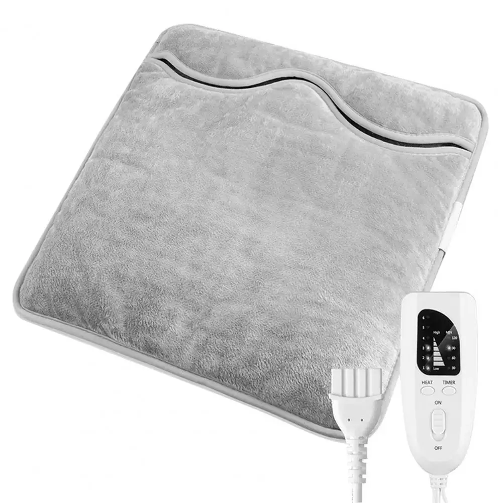 

1 Set UK Electric Heating Pads Feet Warm Slippers Plush Heating Cushion Washable Shoes Foot Cover for Office Household Supplies