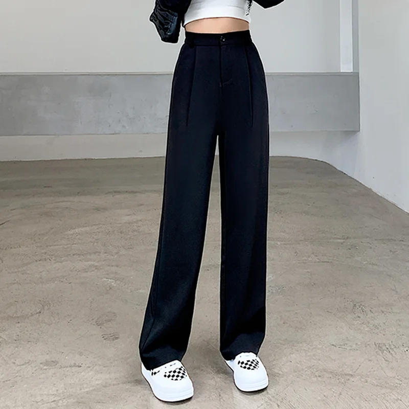 Женские Широкие Брюки С Высокой Талией Длинные Офисные Свободный Крой