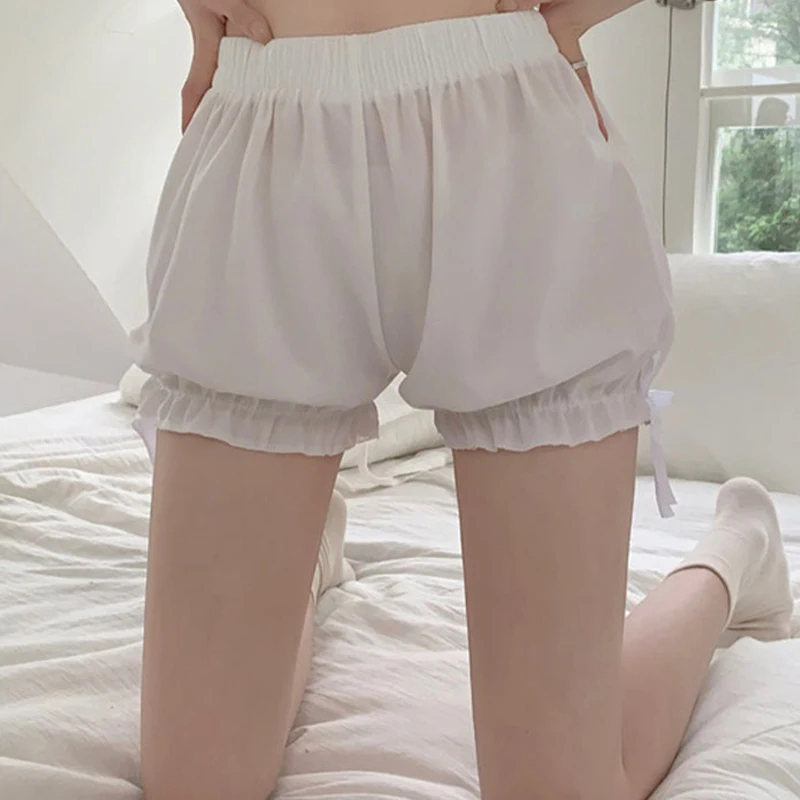 Летние черные белые трусики женские с оборками в виде тыквы Симпатичные Защитные