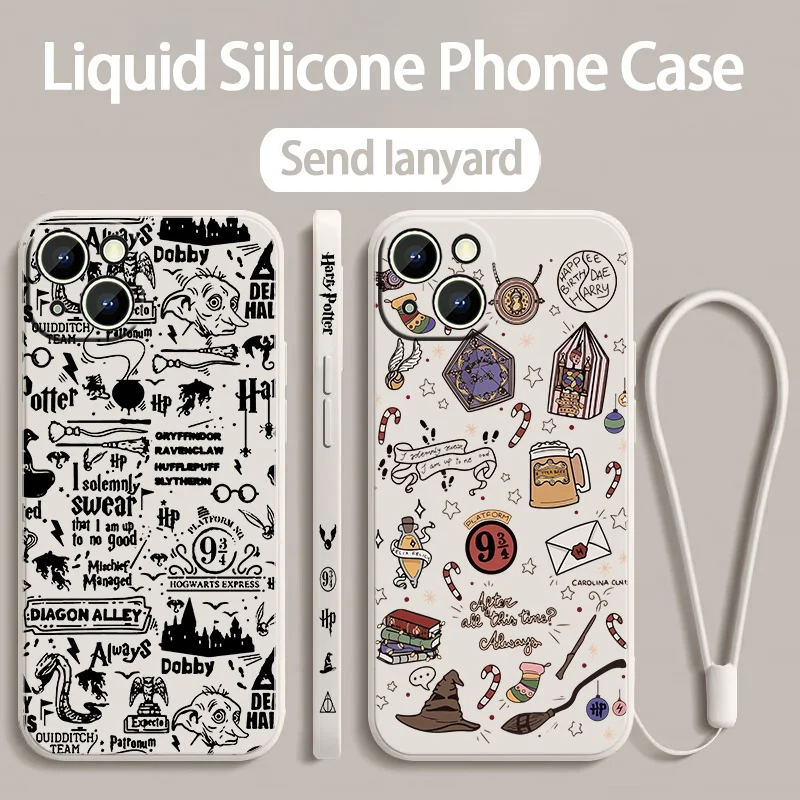 Couple Potters Wand For Xiaomi Redmi Note 13 12S 12 11T 11E 11S 10T 10S 10 Pro Plus Max Liquid Left Rope Phone Case