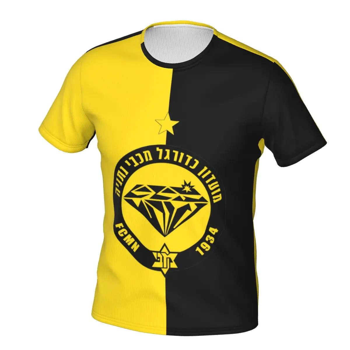 

Israeli Maccabi Netanya FC Men's Short Sleeve T-Shirt Full Printing Cool Design Shirt Novelty T-Shirt for Mens Boys