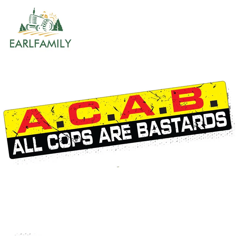 Фото EARLFAMILY Декор для автомобиля A.C.A.B. Светоотражающая виниловая наклейка JDM: забавные стикеры для бампера автомобиля, грузовика, ACAB, полицейские, Redneck, гоночные авто наклейки №2
