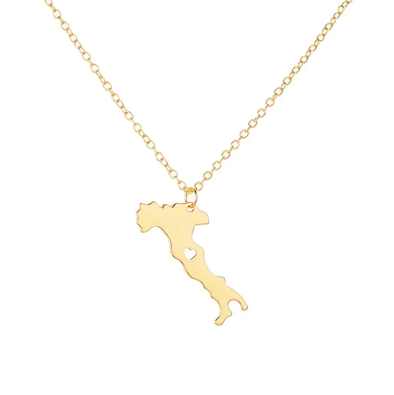 Цепочка-чокер с подвеской в виде карты страны