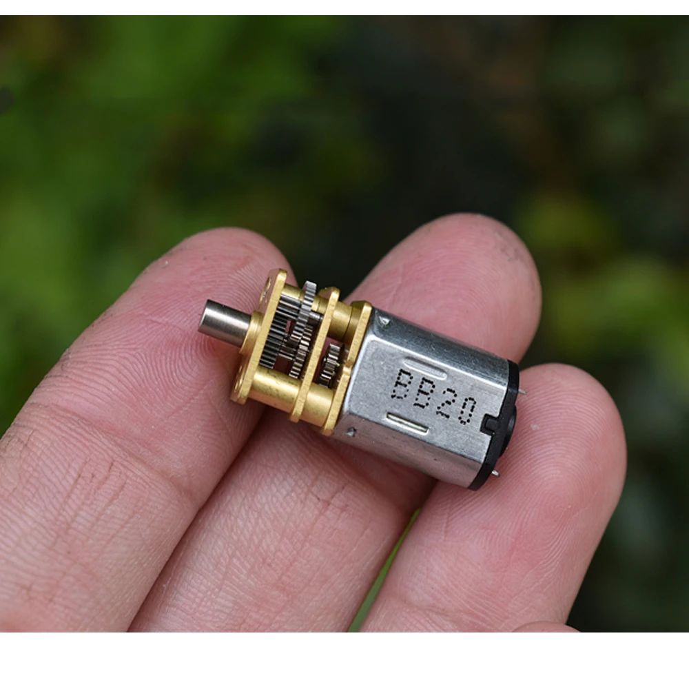 Миниатюрный редукторный двигатель N20, постоянный ток 3 в-6 в, 330 об/мин, большой крутящий момент, цельнометаллический редукторный двигатель, редукторный двигатель с коэффициентом снижения 1:50, блокировка отпечатком пальца